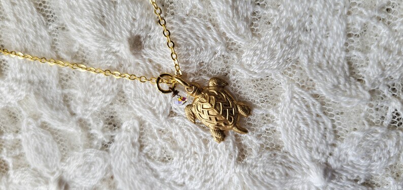 Pendant Charm Raw Brass Chain Made in the USA Closeout Marked Down Sale CLEARANCE Turtle Charm Necklace Gold Toned Solid Brass Jewelry