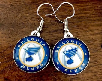 St. Louis Blues large dangle earrings
