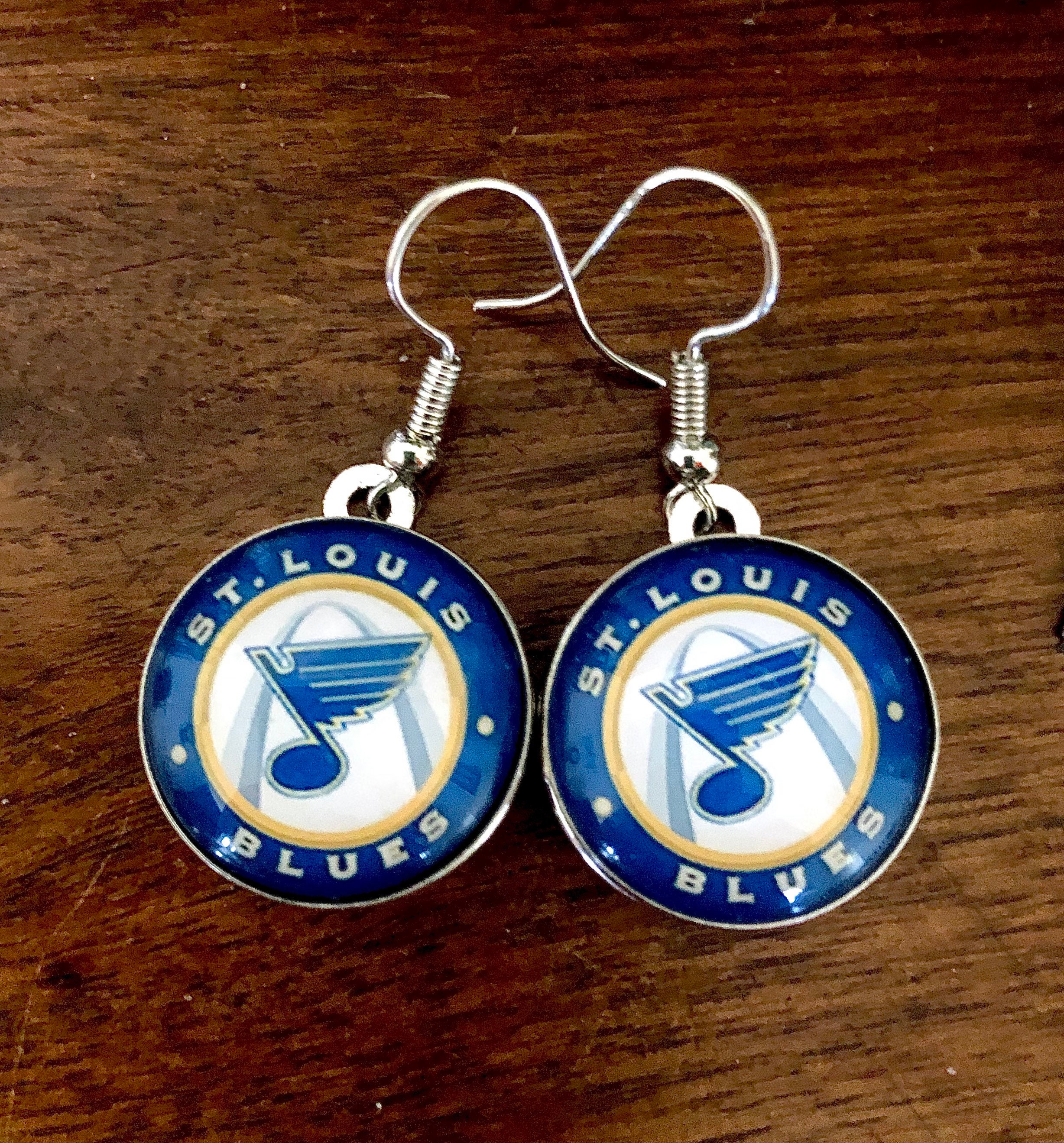 St. Louis Blues large dangle earrings