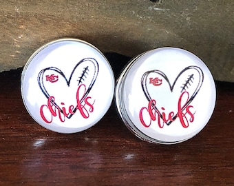 Kansas City Chiefs 18mm larger stud earrings