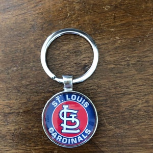 St. Louis Cardinals Sterling Silver Black Leather Oval Key Chain - Sports  Unlimited