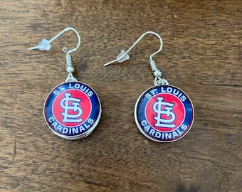 St Louis Cardinals large dangle earrings