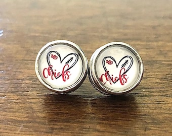 Kansas City Chiefs 12mm small stud earrings