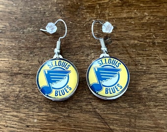 St. Louis Blues large dangle earrings