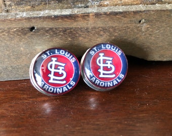 St. Louis Cardinals large stud earrings