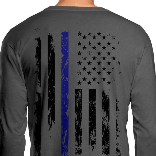Blue Line USA Flag BACKPRINT Police Officer Appreciation Cop - Etsy