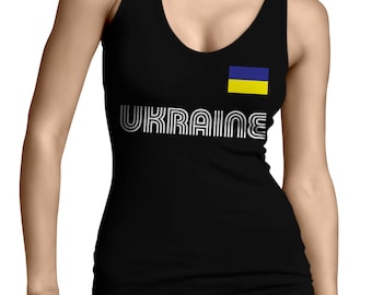 Ukraine Flag Country Chest Tank Top Shirt