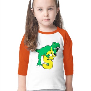 Dinosaur 5 Roaring Dino Teeth Cute Number Five Birthday - Etsy
