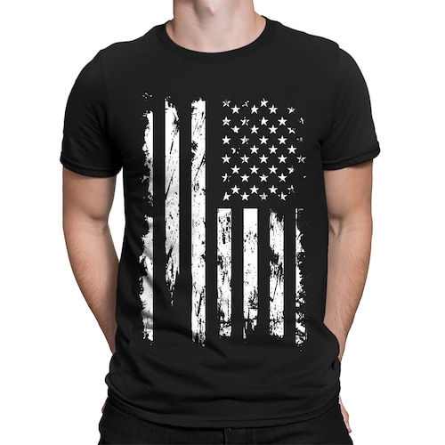 Distressed White American USA Flag BACKPRINT Patriotic - Etsy