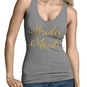 Bridesmaid Gold Glitter Script Wedding Bride Matrimony Present - Etsy