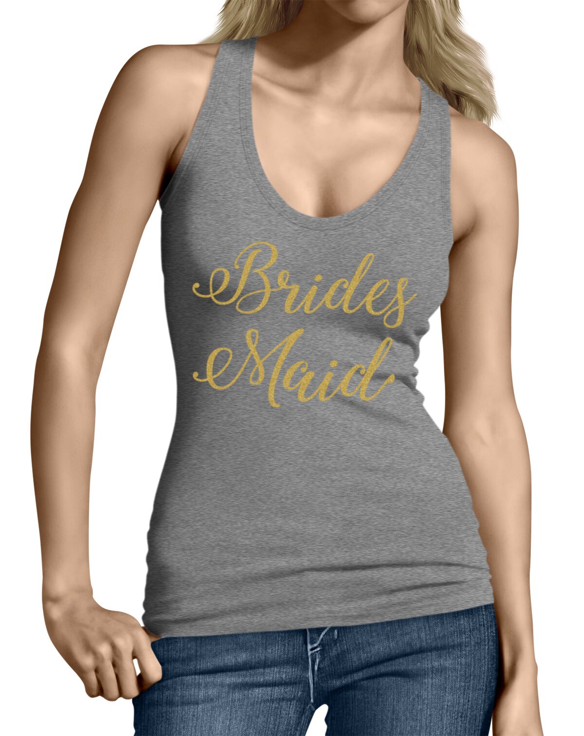 Bridesmaid Gold Glitter Script Wedding Bride Matrimony Present | Etsy