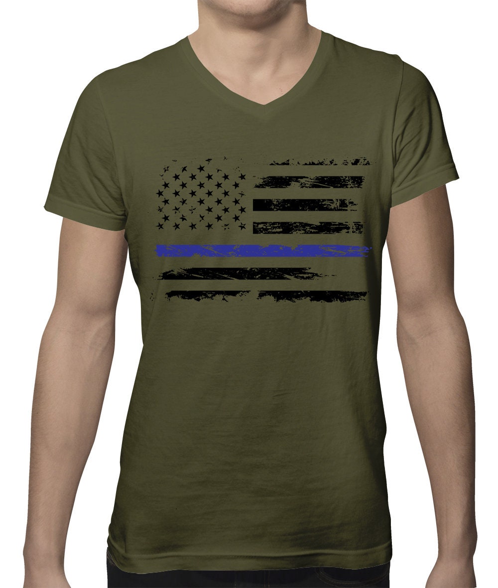 Blue Line American Flag Support Police Officers Respect Honor