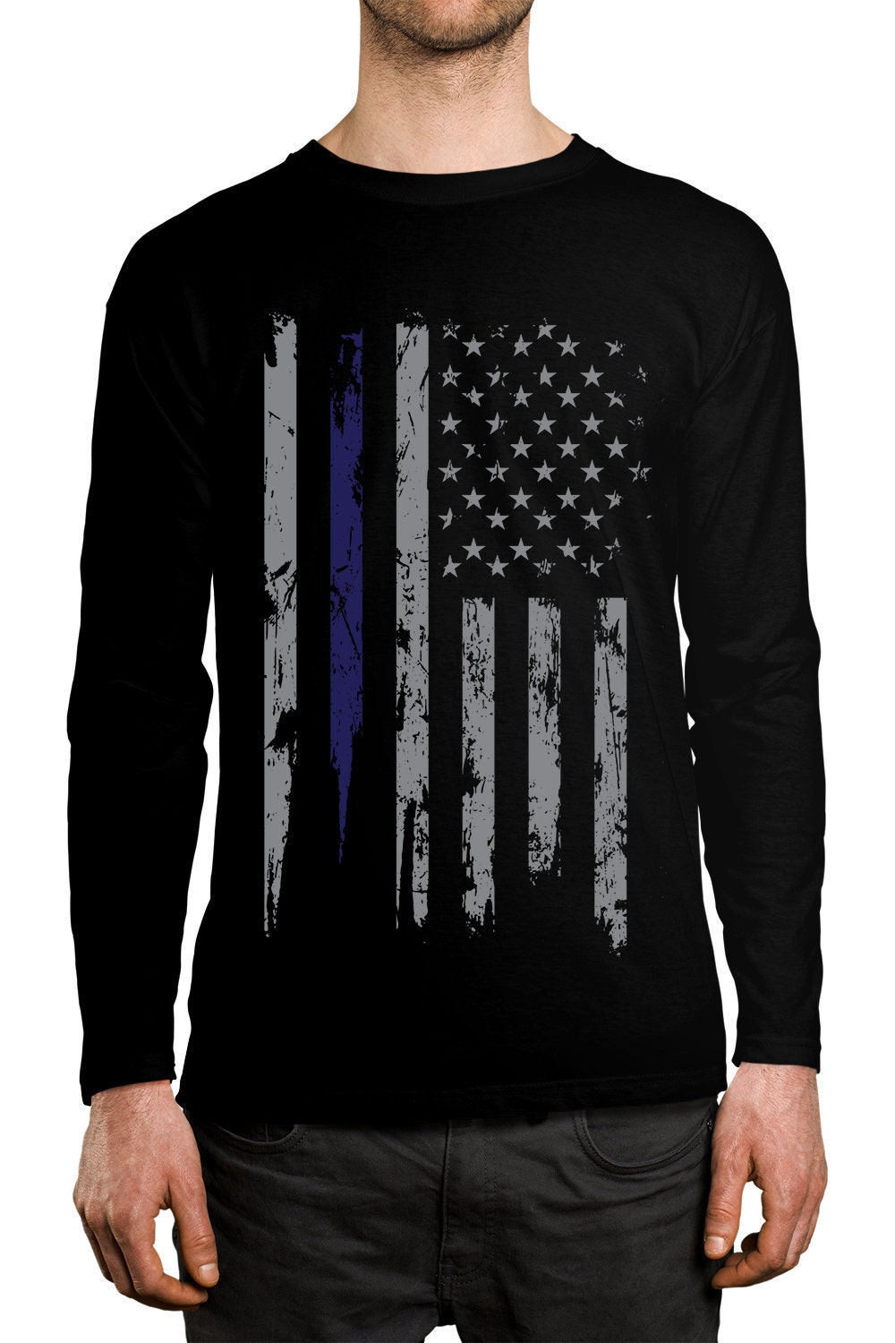 Silver Blue Line USA Flag Patriotism Patriotic Police Officer | Etsy