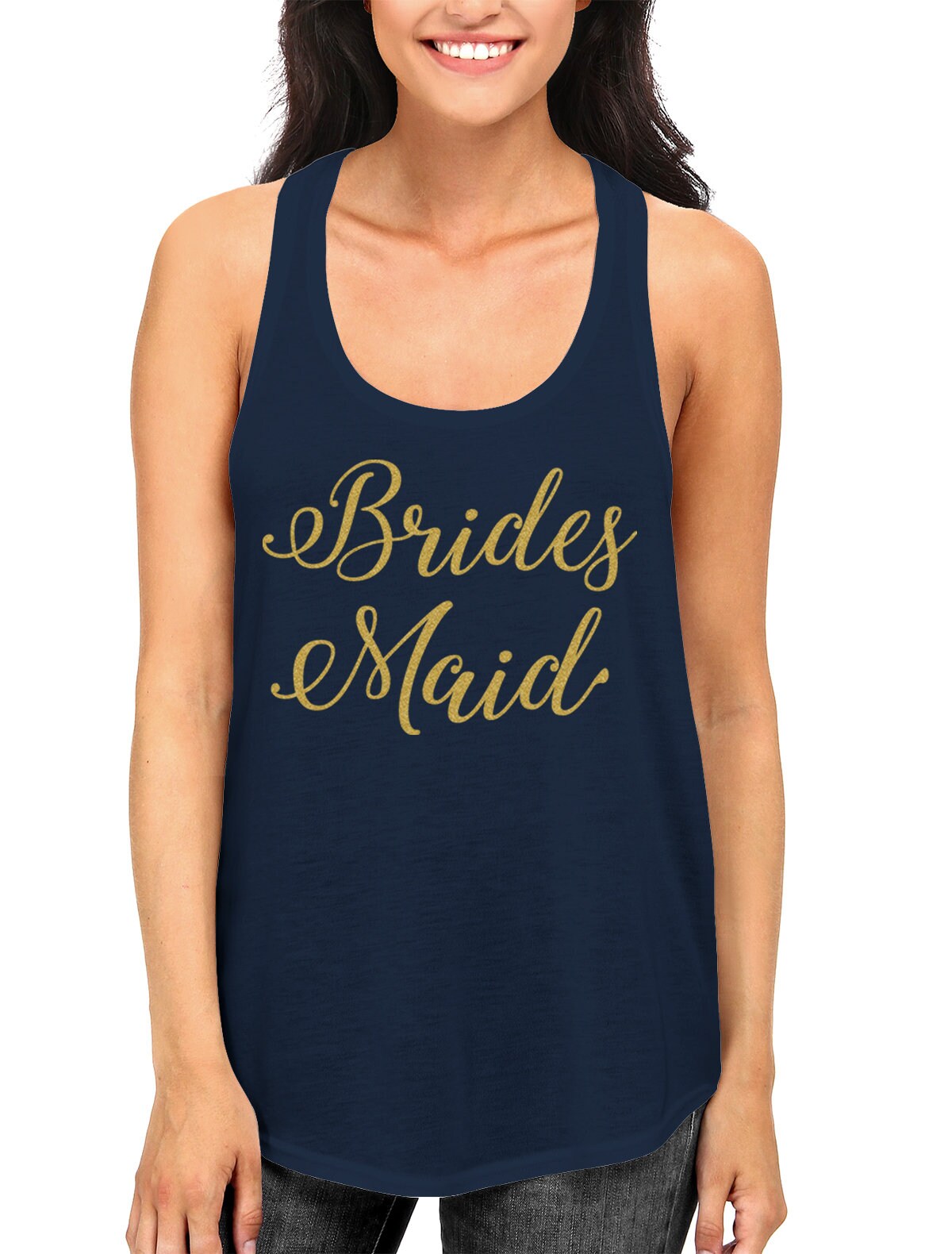 Bridesmaid Gold Glitter Script Wedding Bride Matrimony Present | Etsy