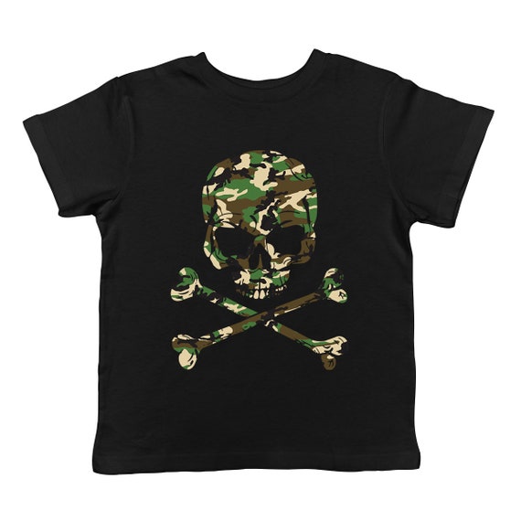 SpiritForged Apparel Camo Skull and Crossbones Infant T-Shirt