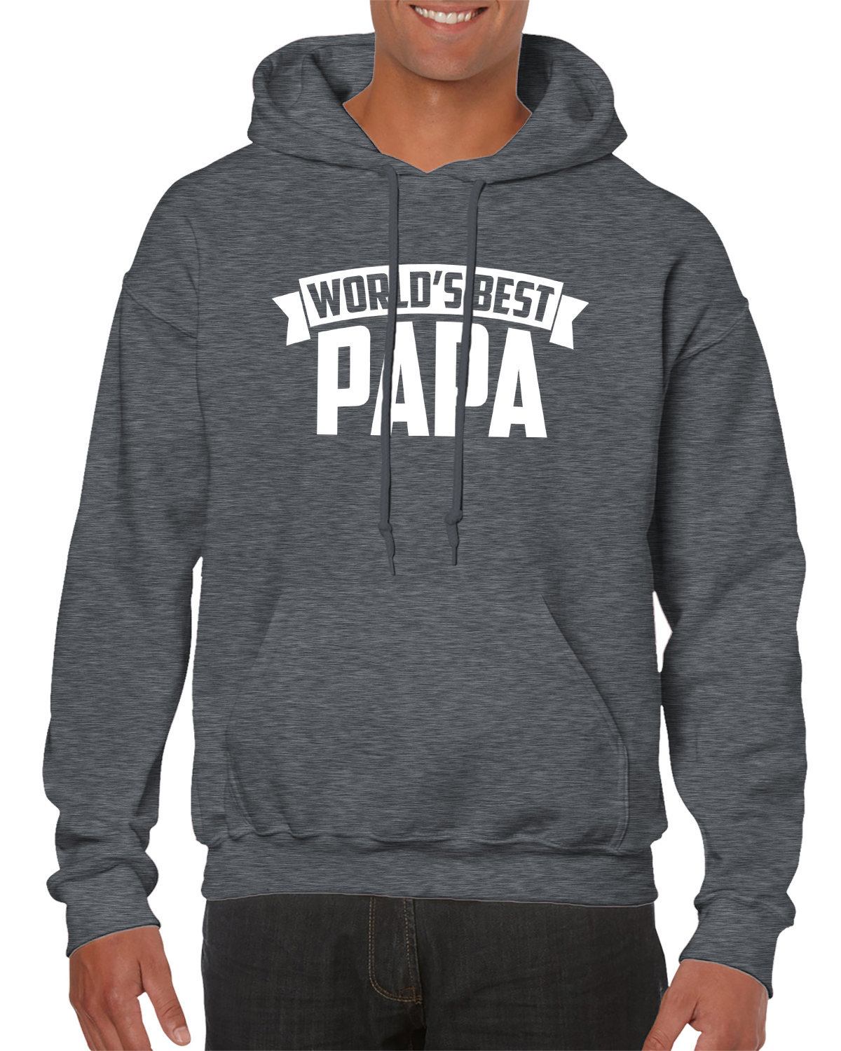 World's Best Papa Happy Father's Day Male Role Model Grandfather Poppa Pops  Funny Gag Gift Idea Present Men's Hoodie SF-0355 