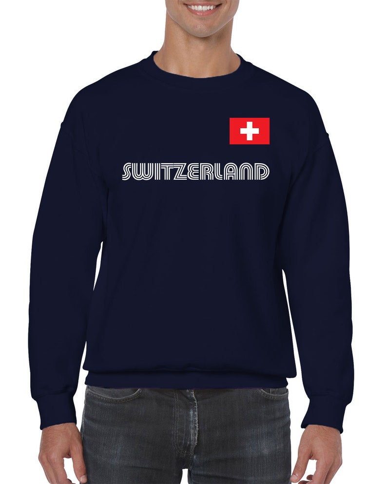 Switzerland Series 1 Country Pride Zurich Geneva Basel Bern Lausanne Winterthur Lugano Exploring Discovering Men/'s Crew Neck Sweater SWI-01