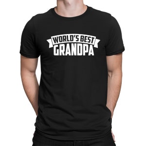World's Best Grandpa Happy Father's Day Male Role Model Grandfather Poppa Pops Funny Gag Gift Idea Present Men's T-shirt SF-0353