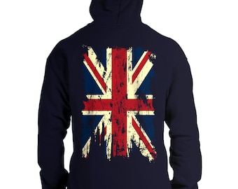 Great Britian Shield Flag Text Union Jack United Kingdom Hoodie Pullover Great Britian Shield Flag Text Union Jack United Kingdom Hoodie Pullover