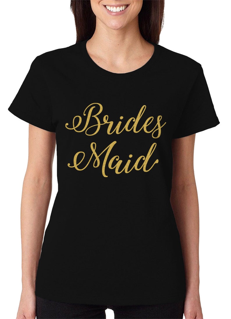 Bridesmaid Gold Glitter Script Wedding Bride Matrimony Present - Etsy