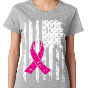 Breast Cancer Ribbon USA Flag Breast Cancer Awareness Strength - Etsy