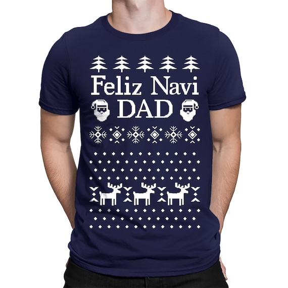 SpiritForged Apparel Feliz Navi DAD Ugly Christmas Crewneck Sweater