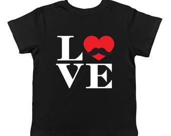 Love Mustache Heart Cupid Romance Romantic Hugs Kisses Cute Infant T-Shirt KID-0136