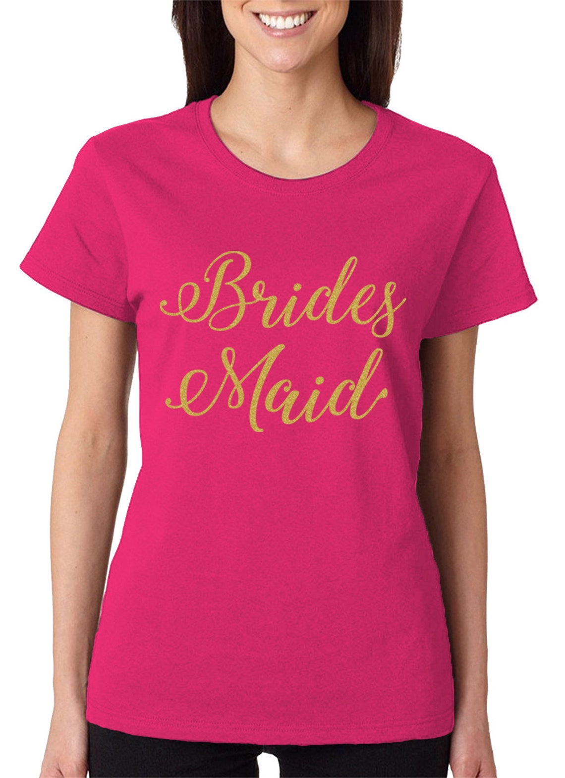 Bridesmaid Gold Glitter Script Wedding Bride Matrimony Present - Etsy