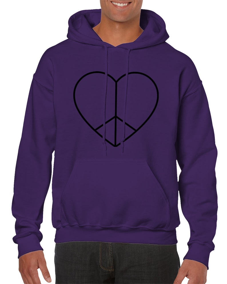 Peace And Love Heart Happiness Nirvana Serenity Affection Sweet Adoration Unconditional Valentine Statements Meanings Men/'s Hoodie SF-0388