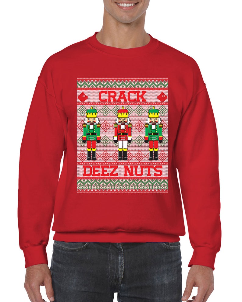 Crack Deez Nuts Nutcracker Ugly Christmas Sweater Holiday Gift Etsy