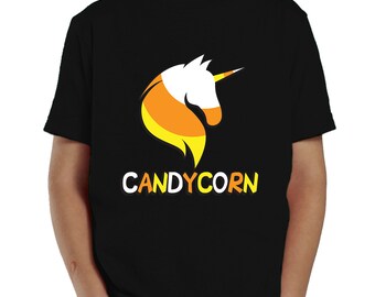 CandyCorn Unicorn Halloween Trick Or Treat Scary Costumes Monsters Ghouls Goblins Astronauts Tutus Unicorns Magical Toddler T-Shirt KID-0232