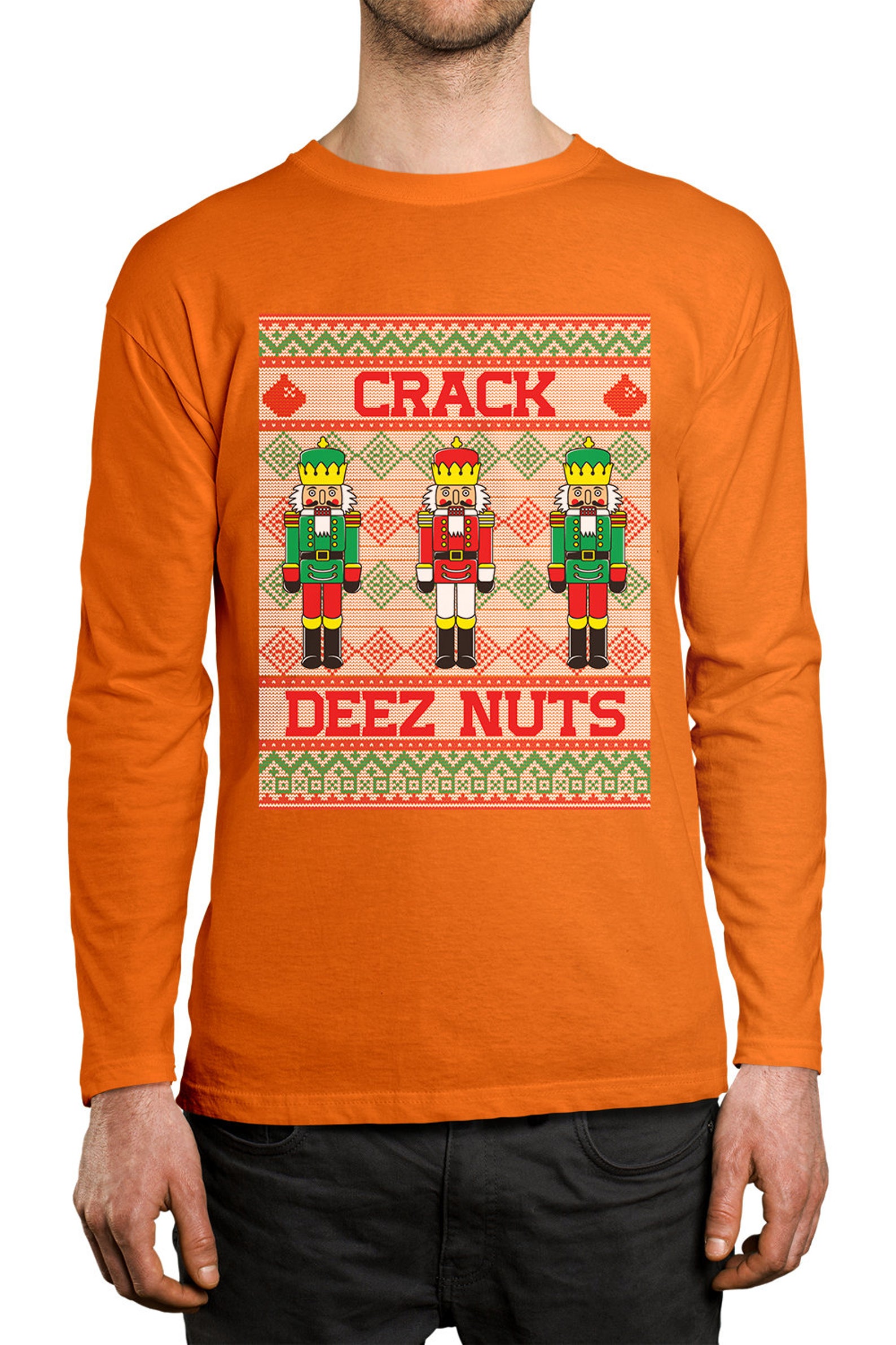 Crack Deez Nuts Nutcracker Ugly Christmas Sweater Holiday Gift Etsy