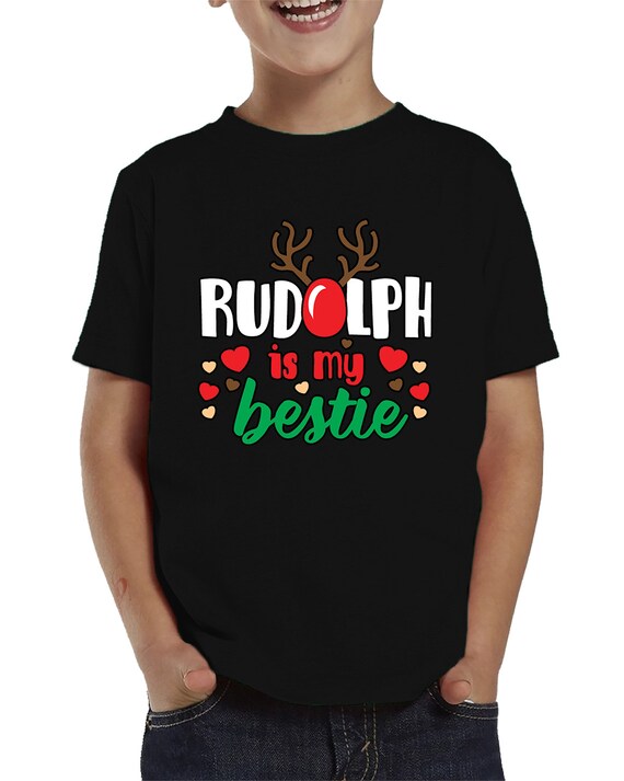 SpiritForged Apparel Rudolph is My Bestie Toddler T-Shirt