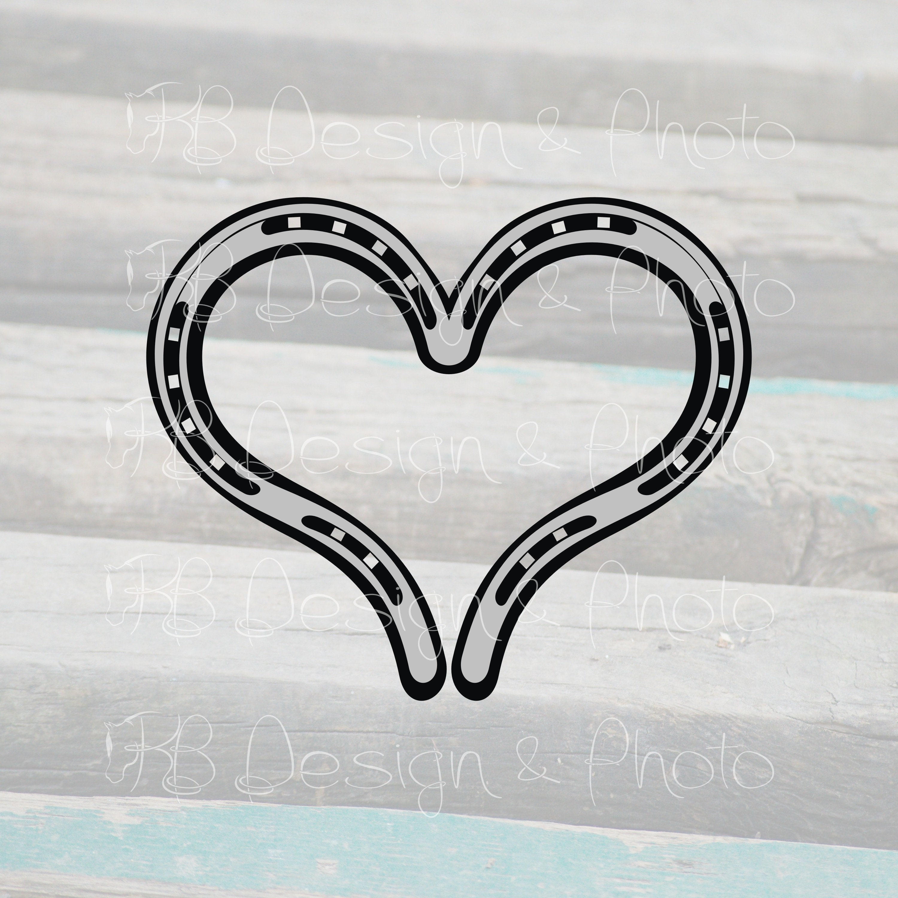 Horseshoe Heart Vector/Raster SVG PNG JPG Etsy