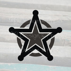 Sheriff Star Badge Vector/Raster- SVG, PNG, JPG