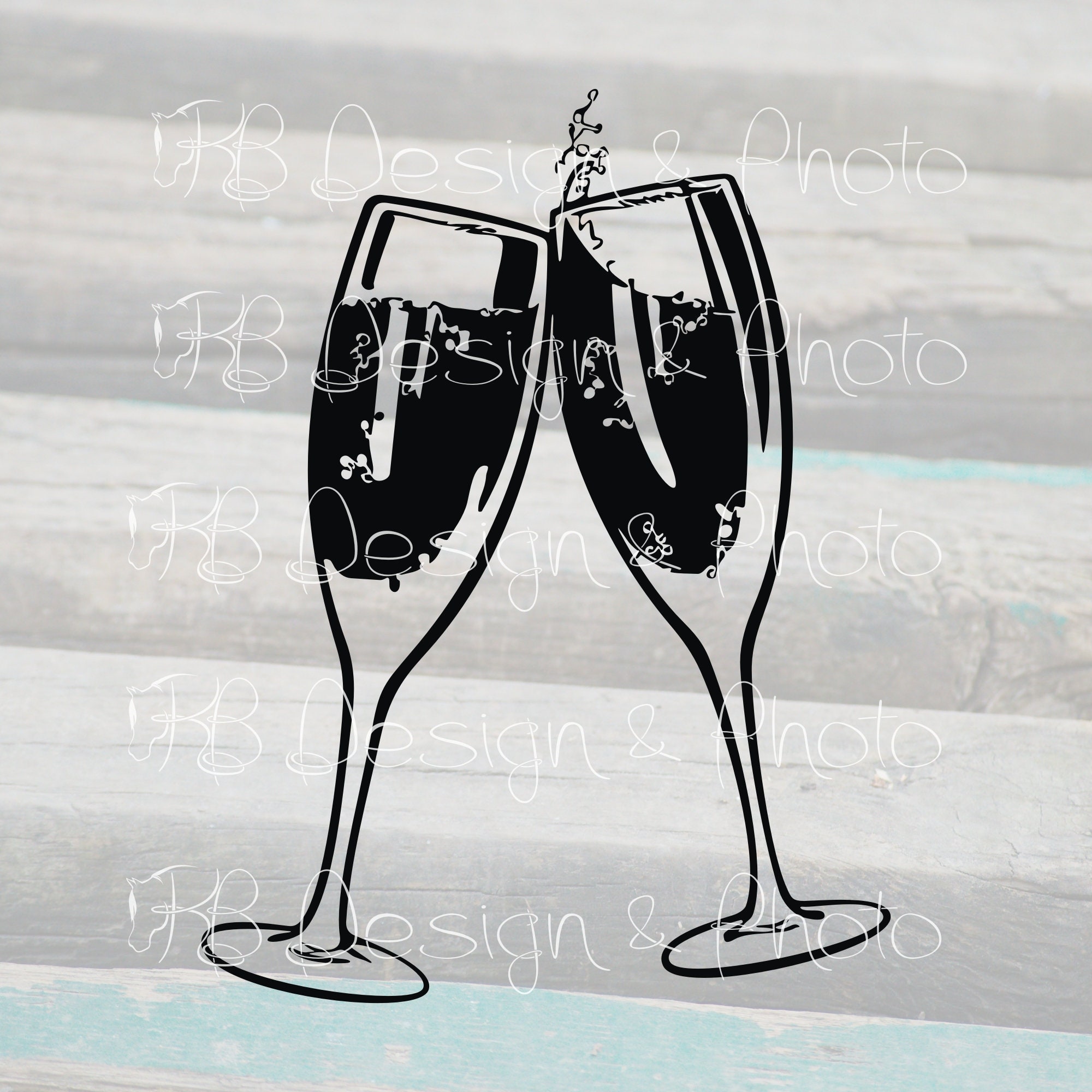 Champagne Flutes Vector/Raster SVG PNG JPG Etsy
