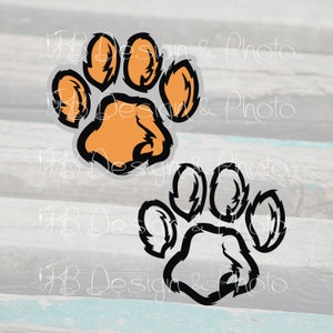Ragged Pawprint Vector/Raster- SVG, PNG, JPG