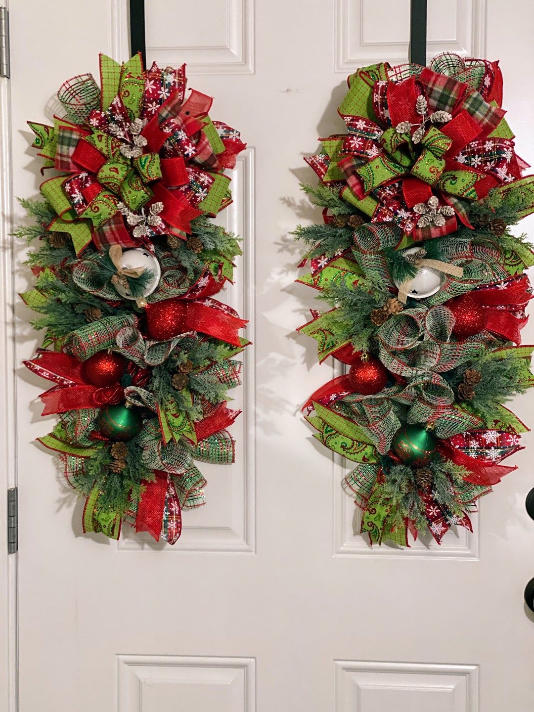 Christmas Swags Double Door Swags Winter Swags Front Door Etsy