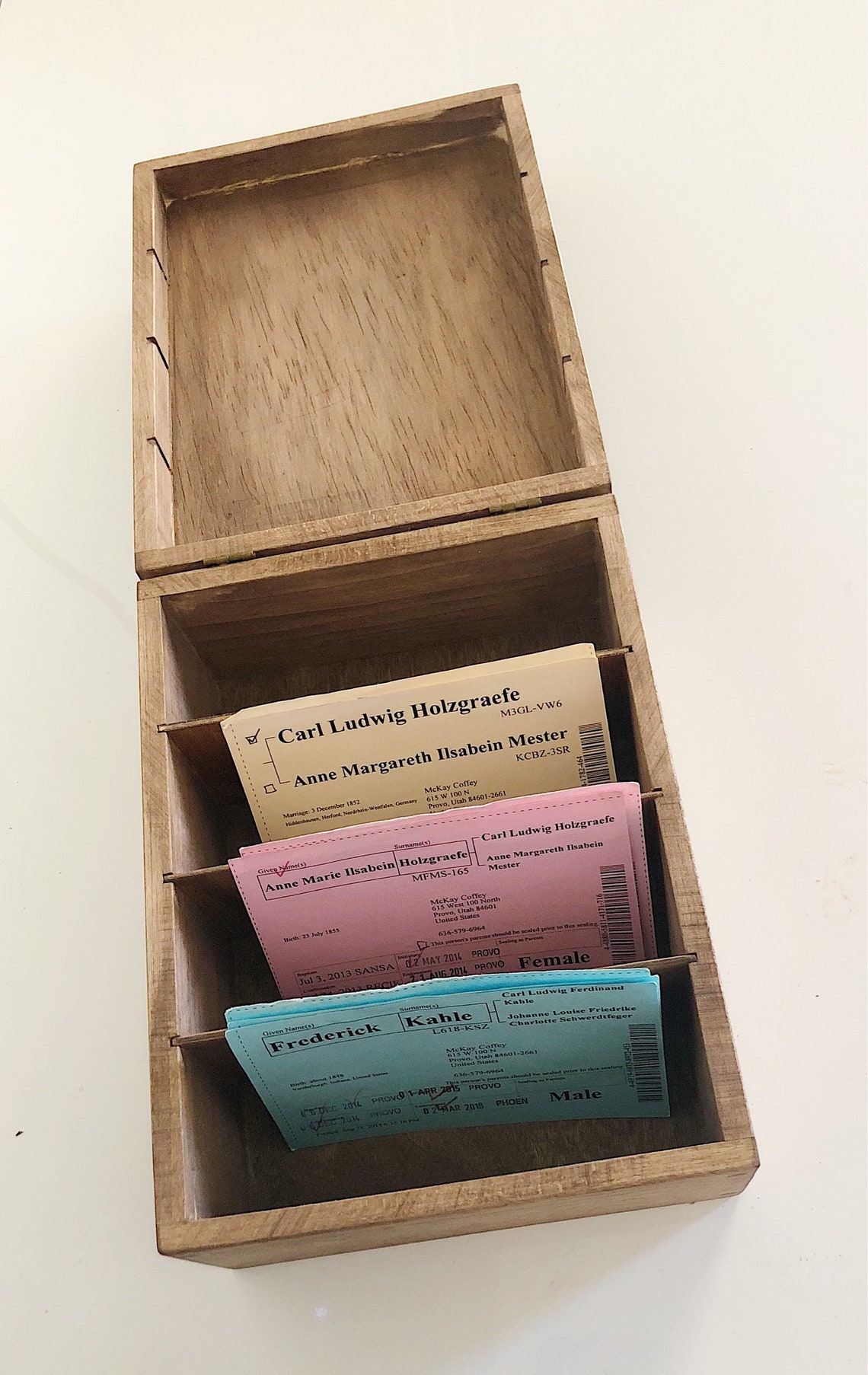 Temple Ordinance Box LDS Genealogy Card Box Custom | Etsy