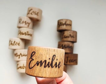 Personalized Napkin Rings Wood Custom Napkin Holder Wooden (1–1/2”)