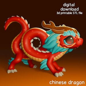 Chinese Dragon - Digital download - 3d printable STL File - 3d model