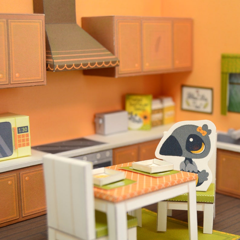 Printable DIY Paper Dollhouse Craft Kit Digital Download Etsy