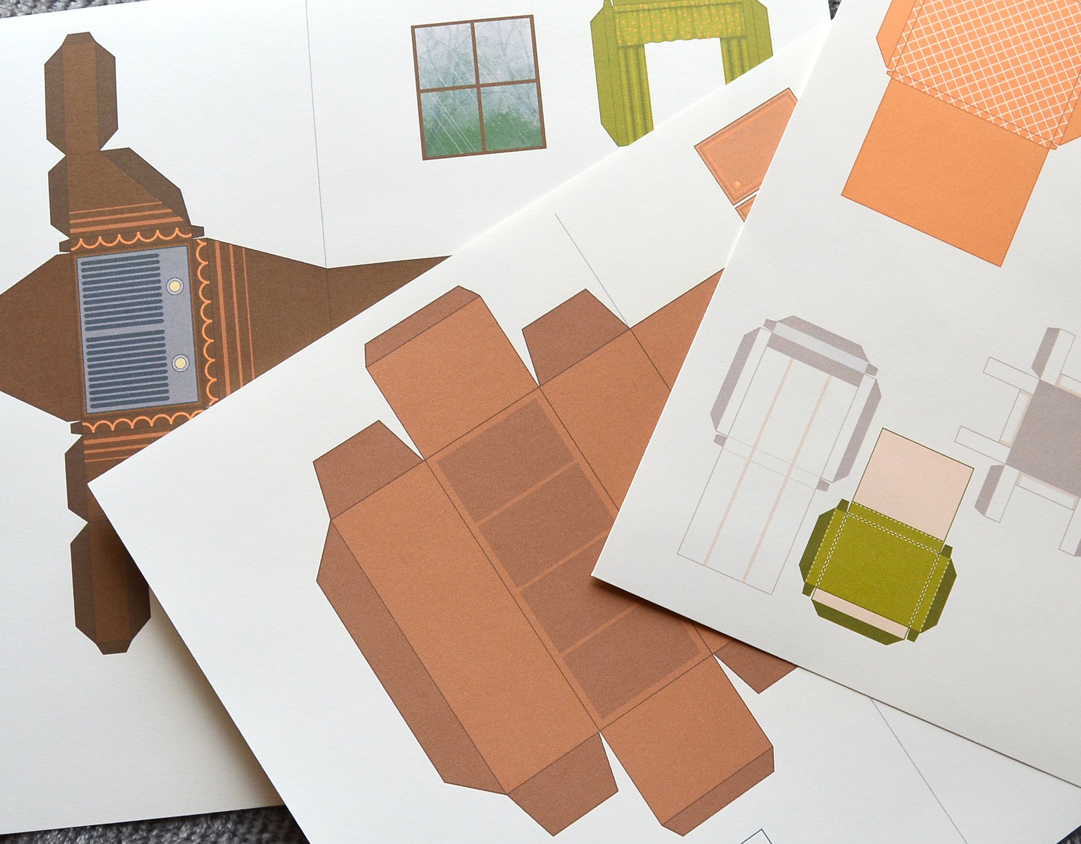 Printable DIY Paper Dollhouse Craft Kit Digital Download Etsy