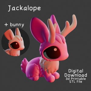 Jackalope & Bunny - Digital download - 3d printable STL File - 3d model
