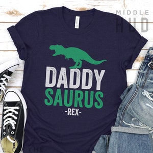 Daddysaurus shirt, funny fathers day, dad shirt, husband gift, dad jokes, dad gift, grandpa gift, dads birthday, dad to be, mens Navy Heather