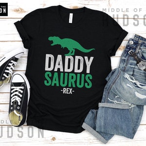 Daddysaurus shirt, funny fathers day, dad shirt, husband gift, dad jokes, dad gift, grandpa gift, dads birthday, dad to be, mens Black Heather