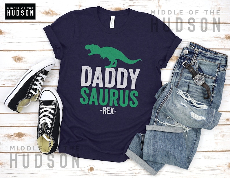 Daddysaurus shirt, funny fathers day, dad shirt, husband gift, dad jokes, dad gift, grandpa gift, dads birthday, dad to be, mens image 1