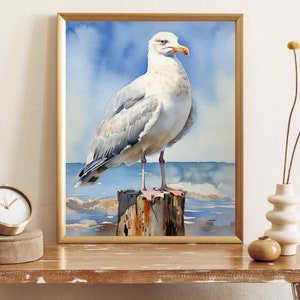 Möwe Aquarell Kunstdruck (Digital Download)