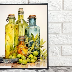 Olive Oil; Kitchen Art; Digital Art Print