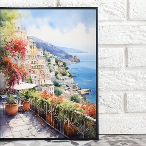 Amalfi Coast Art Print; Italian Coast Art Print; Digital Print
